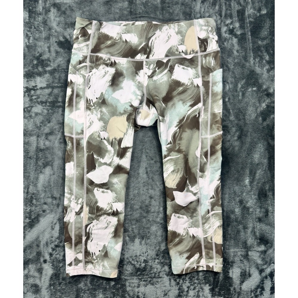 Athleta Ultimate Stash II Capri Women's XL Printed High Rise Pocket Leggings